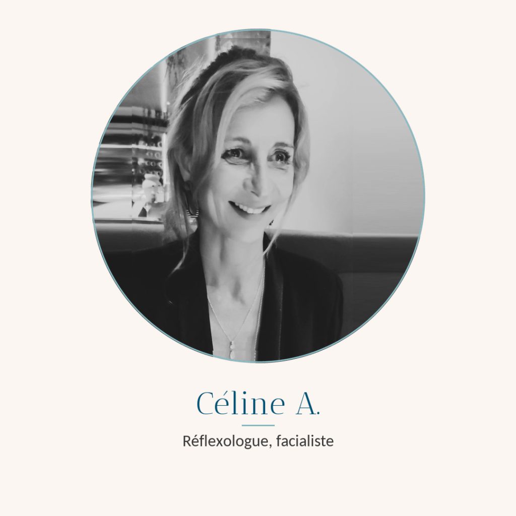 Céline Abel, réflexologue et facialiste, portrait en noir et blanc